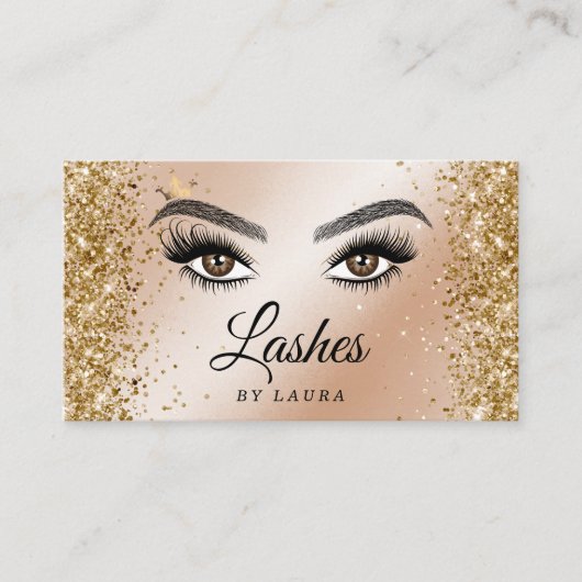Lange mooie Lashes Eyes en Brows Hand getekend Visitekaartje (Voorkant)