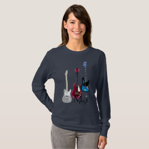 Lange mouwen T-shirt, gitaren, muziek T-shirt