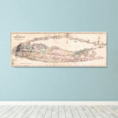 Lange NY Railroad Map (1882) Canvas Afdruk (Insitu (Houten vloer))