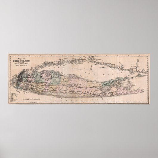  Lange NY Railroad Map (1882) Poster (Voorkant)