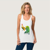 Lange opgezette Phoenix Rooster Flowy Racerback Ta Tanktop (Volledige Voorkant)