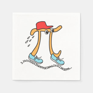 Lange pi © Funny Pi Guy Runner Paper Napkin Servet
