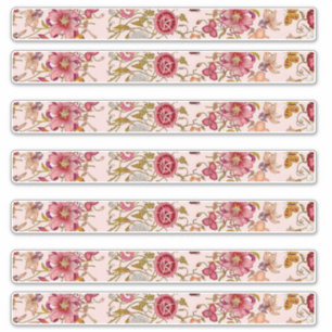 Lange rechthoekige bloem sticker