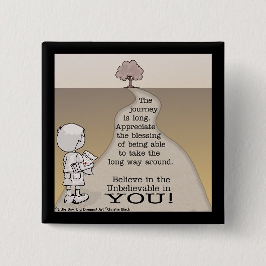 Lange reis vierkante button 5,1 cm (Voorkant)