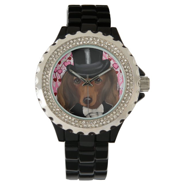 Lange rode hond horloge (Voorkant)