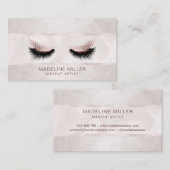 Lange Roos Gouden Glitterende Lashes Make-up Artis Visitekaartje (Voorkant / Achterkant)