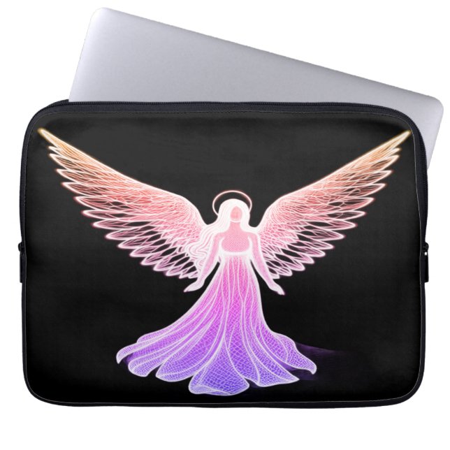 L'ange rose sur une housse d'ordinateur Sac d'élec (Devant)