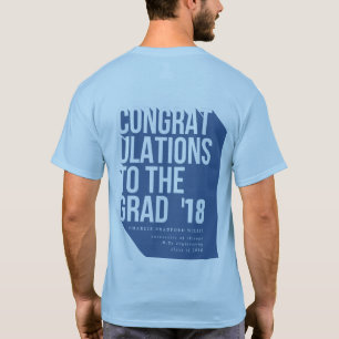 LANGE SCHADUWCONGRATEN AAN HET AFSTUDEERDER T-SHIRT