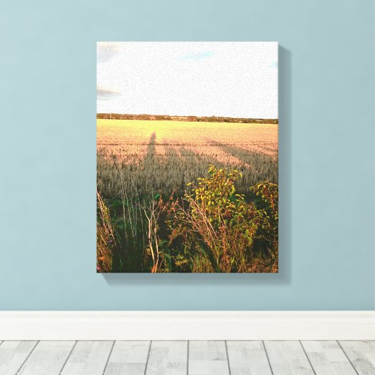 lange schaduwen en herfstkleuren van landschap canvas afdruk (Insitu (Houten vloer))