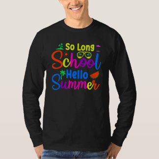 Lange school Hallo zomerse gelukkige schooldag T-shirt