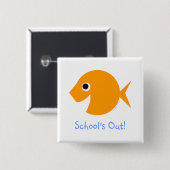 Lange schoolzomervakantie vierkante button 5,1 cm (Voorkant /achterkant)