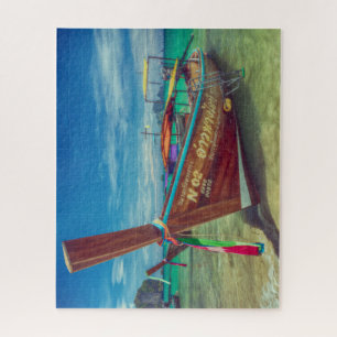 Lange staartboot op het strand, Krabi, Thailand Legpuzzel