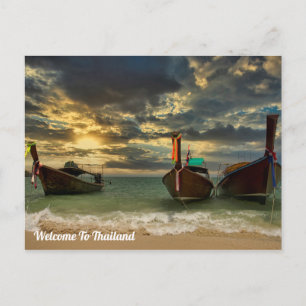 Lange staartboot van Thailand Briefkaart