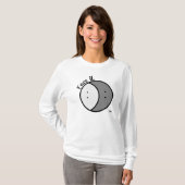 Lange T-shirt voor dames met zwarte tekst (Voorkant volledig)