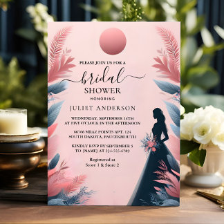 Lange Tulle Regal Glam Blush Roze Vrijgezellenfees Kaart