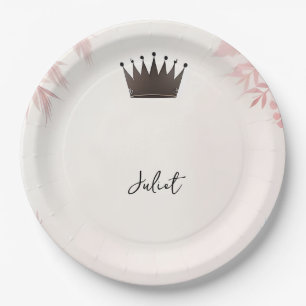 Lange Tulle Regal Glam Blush Roze Vrijgezellenfees Papieren Bordje