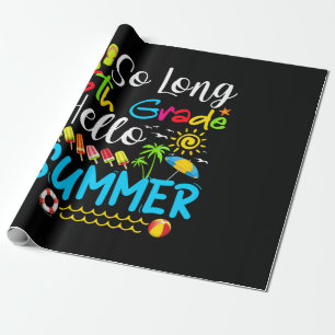 Lange vijfde klas Hallo zomerdag op school. Cadeaupapier