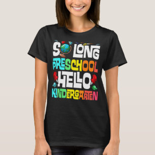 Lange voorschoolse Hallo Kindergarten Prek Graduat T-shirt