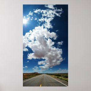Lange weg, lange wolken poster