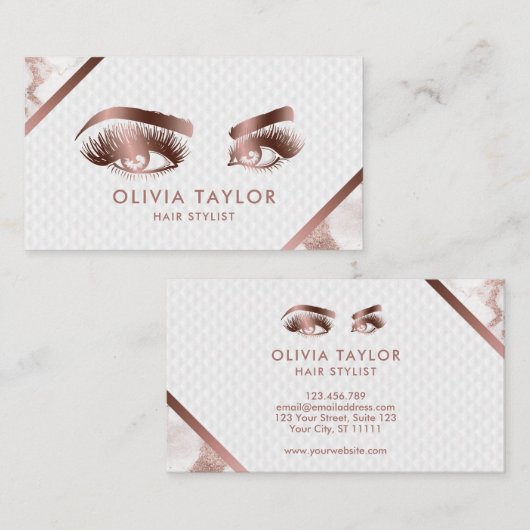 Lange wimpers & wenkbrauwen Make-up Artist Roos Go Visitekaartje (Voorkant / Achterkant)