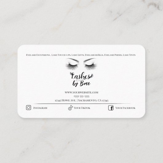 Lange wimpers Wimper Extensions Beauty Visitekaartje (Achterkant)