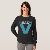 Lange witte T-shirt van vrouwen VIRGINIA BEACH (Voorkant volledig)