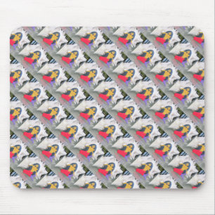 lange zwarte haarverslaafden in mousepad muismat