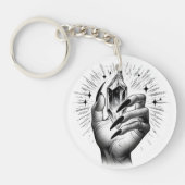 Lange zwarte spijkers & Crystal Energy Magic  Sleutelhanger (Voorkant)