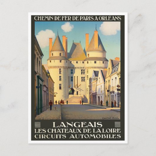 Langeais France vintage Briefkaart (Voorkant)