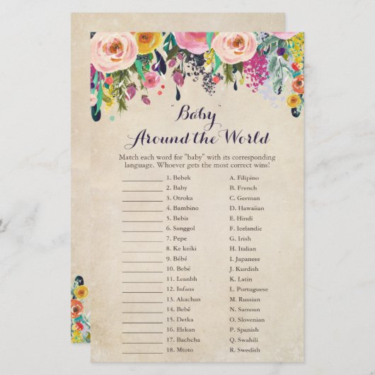 Langere Baby rond het Wereldvertaalspel (Voorkant / Achterkant)