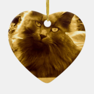 langgehaaide Russische blauwe kat Keramisch Ornament