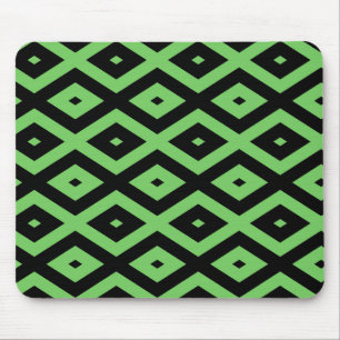 Langgroen en zwart diamantpatroon muismat