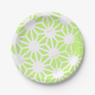 Langgroen geometrisch patroon papieren bordje