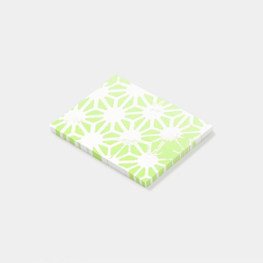 Langgroen geometrisch patroon post-it® notes (Schuin)