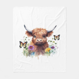Langharig Highland Baby Koe Classic T-shirt Fleece Deken