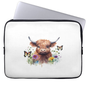 Langharig Highland Baby Koe Classic T-shirt Laptop Sleeve