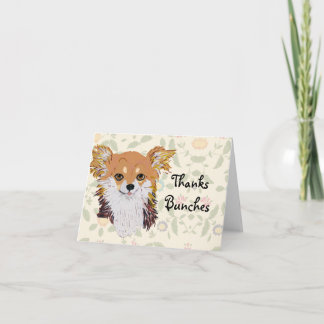 Langharige Chihuahua Custom Notecard Bedankkaart