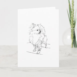 Langharige Chihuahua - Minimalistische Hondenillus Bedankkaart
