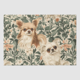 Langharige Chihuahuas William Morris Decoupage Tissuepapier