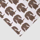 langharige chocolade teckel patroon | Schattigee h Tissuepapier (Detail)