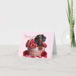 Langharige Dachshund Valentijnkaart Kaart