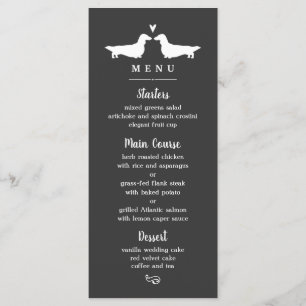 Langharige Dalmatiër Silhouetten Trouwmenu Menu