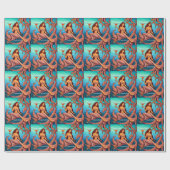 langharige Martini zeemeermin Thunder_Cove Cadeaupapier (Vlak)