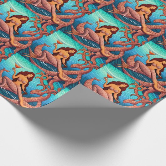 langharige Martini zeemeermin Thunder_Cove Cadeaupapier (Hoek)