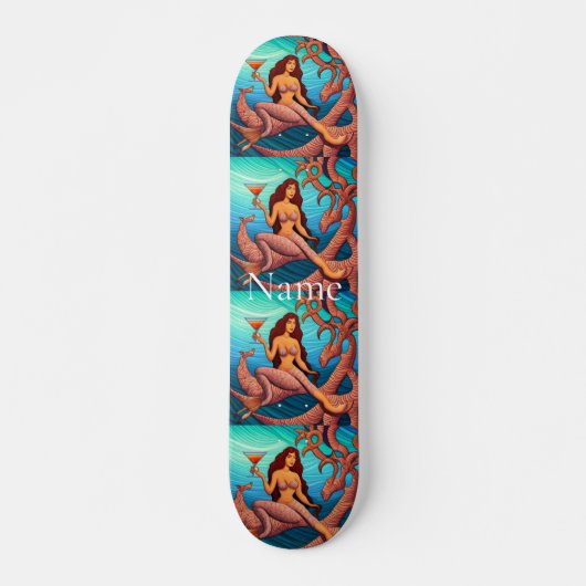 langharige Martini zeemeermin Thunder_Cove Skateboard (Voorkant)