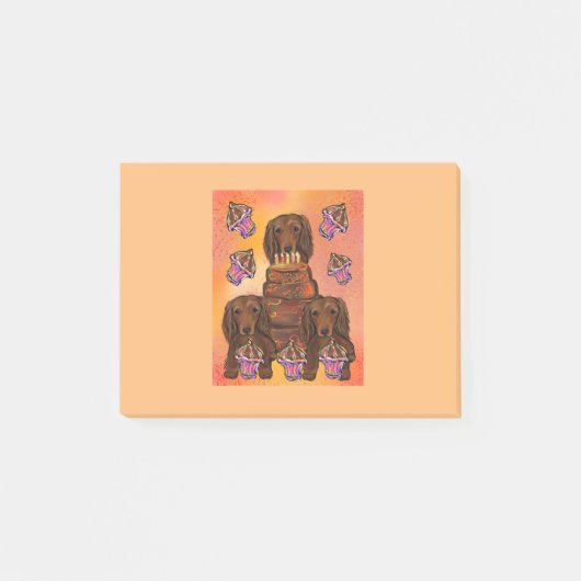 Langharige rode dachshonden post-it® notes (Voorkant)