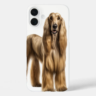 LANGHARIGE TAN GROTE AFGHAN HOUND DOG iPhone 16 PLUS HOESJE
