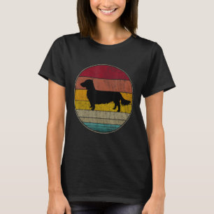langharige teckel hond silhouet huisdier minnaar v t-shirt