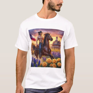 Langharige Texas Cowboy T-shirt