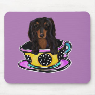 Langharige Zwarte Doxie Muismat